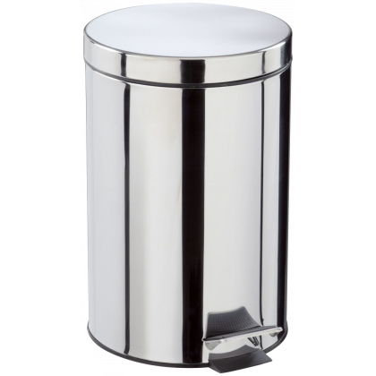 Poubelle Salle De Bain à Pédale AMIG 3 Litres - Inox Poli - Ouverture Hygiénique Sans Contact - Design Compact Et Moderne