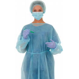 Chemise De Patient/hôpital Clinotest - Taille Unique, Longueur 110cm, Tissu 50% Polyester 50% Coton, Lavable 95°C - Col V, Liens Dans Le Dos, Couleur Bleu étoilé