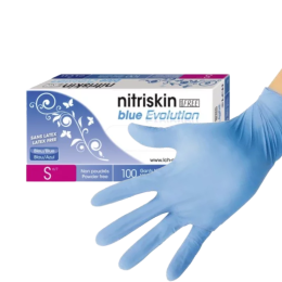 Gants d'examen nitrile Nitriskin Blue non poudrés (boite de 100)