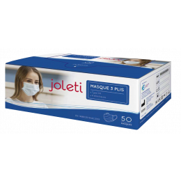 Masque de protection avec élastique Joleti - 3 plis (boite de 50)