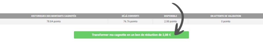 Transformer ma cagnotte en bon